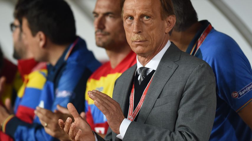 Christoph Daum beim WM-Qualifikationsspiel in Rumänien im September 2015