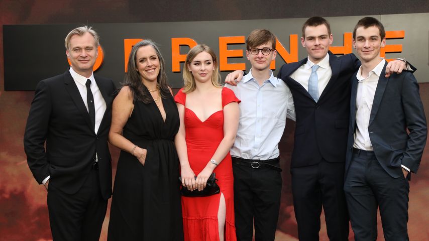 Regisseur Christopher Nolan und seine Familie, 2023