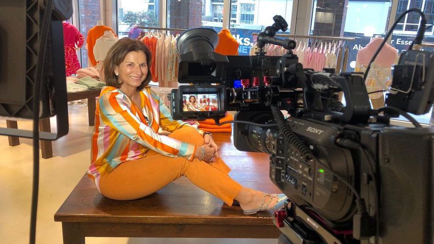 Claudia Obert bei einem TV-Dreh