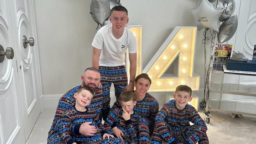 Coleen und Wayne Rooney mit ihren Kindern