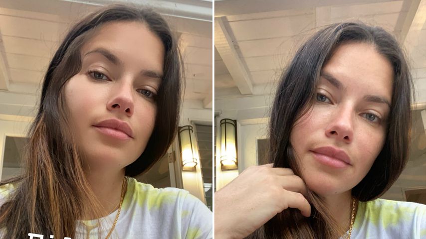 Collage: Adriana Lima mit und ohne Filter