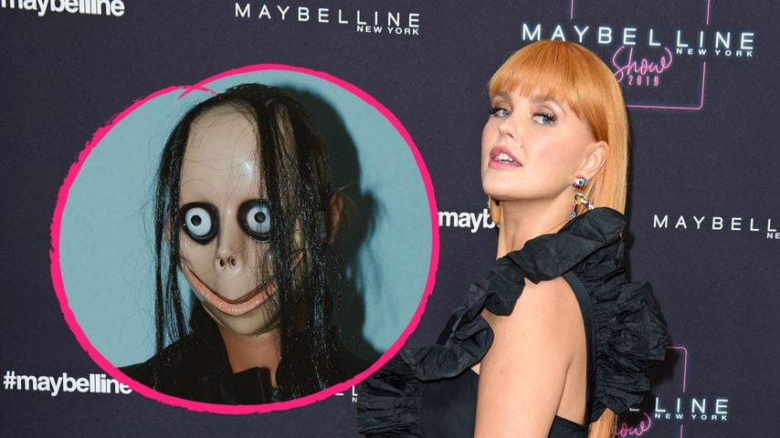 Unsensibel? Bonnie Strange posiert mit einer Momo-Maske!