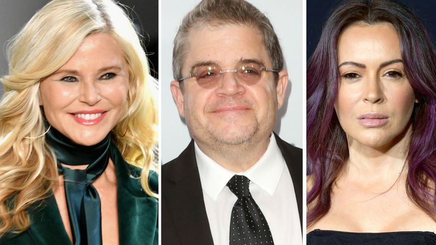 Collage: Christie Brinkley, Patton Oswalt und Alyssa Milano