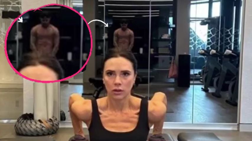 Victoria Beckham trainiert: David ist nackt im Hintergrund