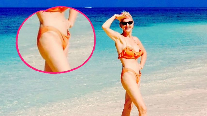 "Schlüpper hängt": Désirée Nick präsentiert ihre Strandfigur