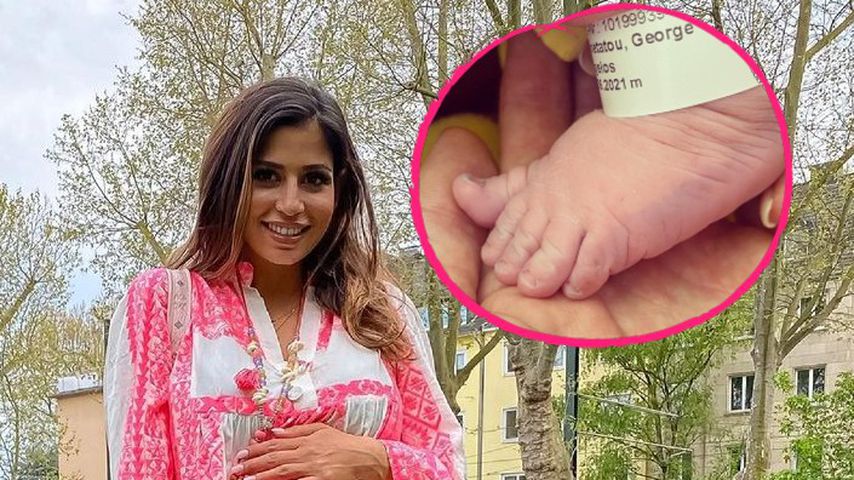 Mit Füßchen-Foto: Evanthia Benetatous Baby ist endlich da!
