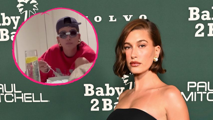 Nach Augen-OP: Hailey Bieber trägt Taucherbrille beim Essen