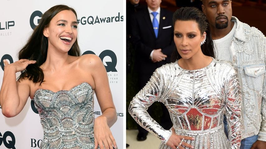 Collage: Irina Shayk, Kim Kardashian und Kanye West