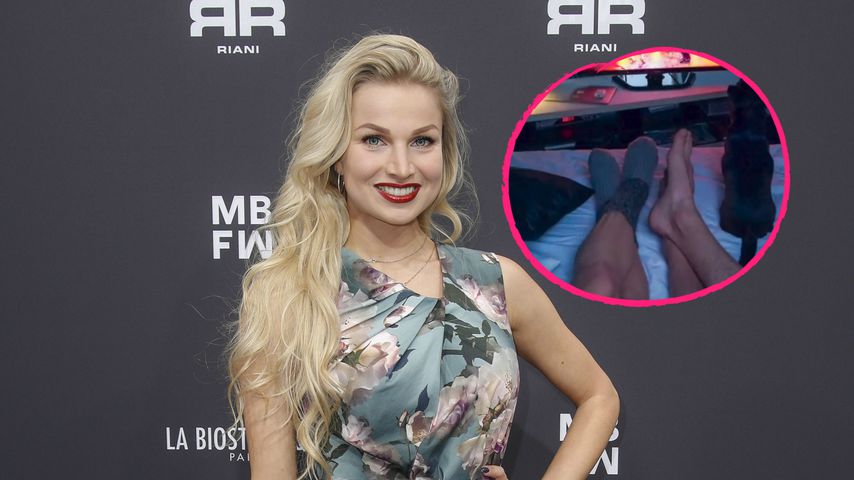 Rosenstrauß und Männerbeine: Hat Katja Kalugina einen Neuen?