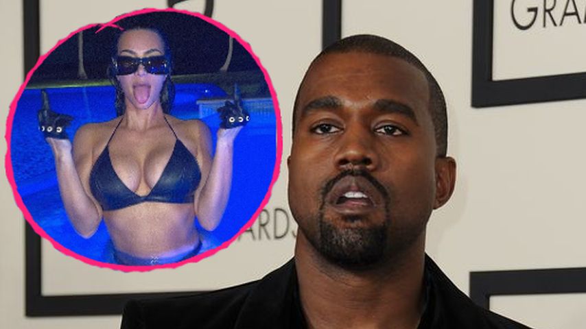 An Kanye? Kim Kardashian posiert mit Mittelfinger im Pool!