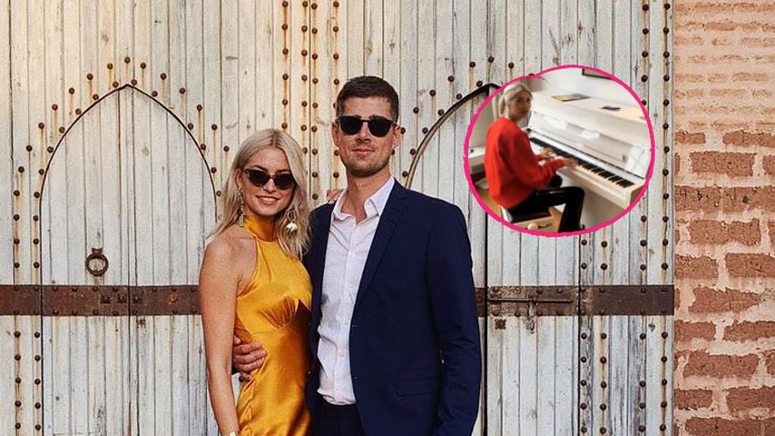 Süß: Hier spielt Lena Gercke für Dustin und Zoe auf Klavier