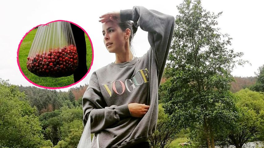 Scherzkeks: Hier posiert Lena Meyer-Landrut mit Kirschen