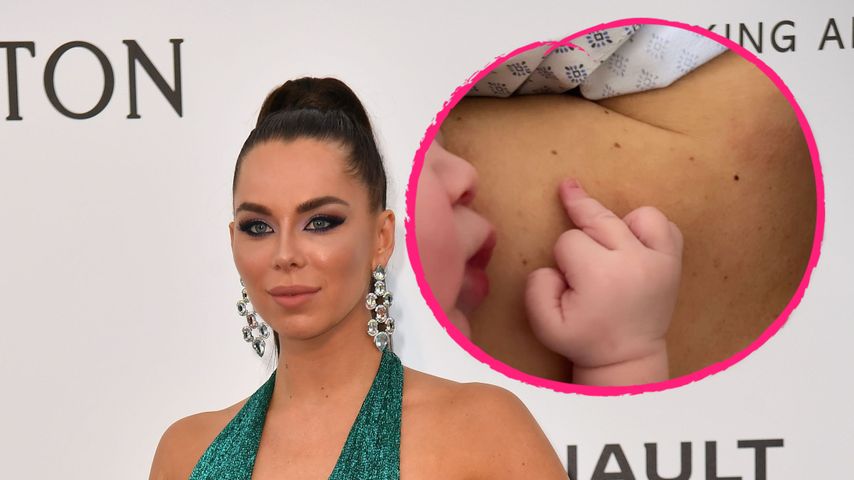 Kurz nach Geburt: Liliana Matthäus' Baby zeigt Mittelfinger