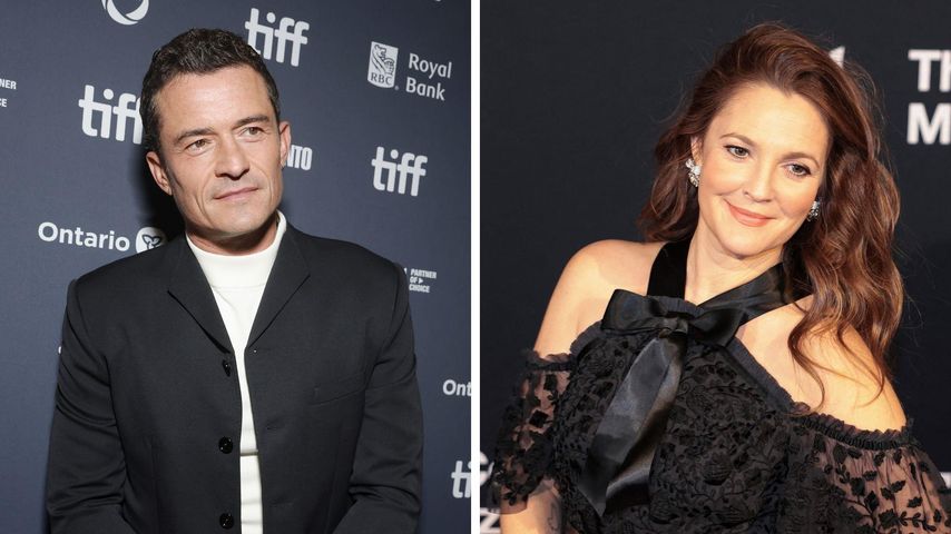 Collage: Orlando Bloom und Drew Barrymore