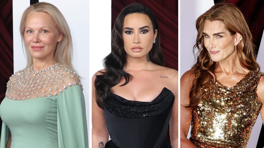 Collage: Pamela Anderson, Demi Lovato und Brooke Shields