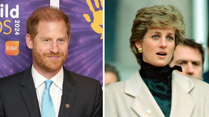 Collage: Prinz Harry und Prinzessin Diana