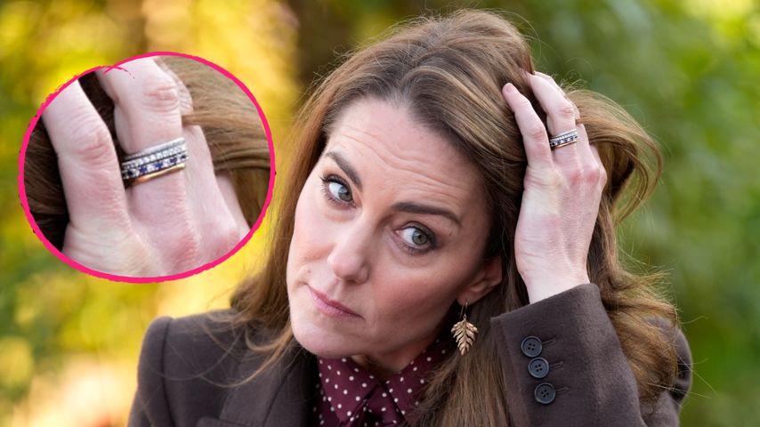 Collage: Prinzessin Kate mit ihrem neuen Ring