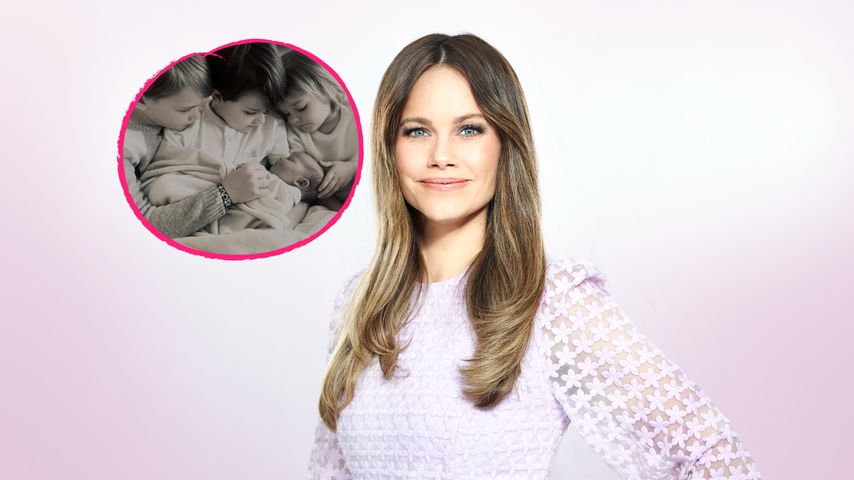 Collage: Prinzessin Sofia von Schweden mit ihren Kindern