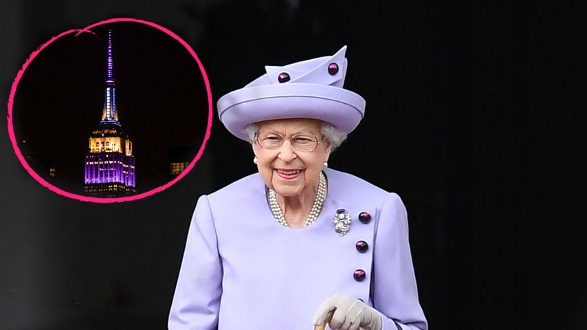 Wahrzeichen auf der ganzen Welt leuchten zu Ehren der Queen