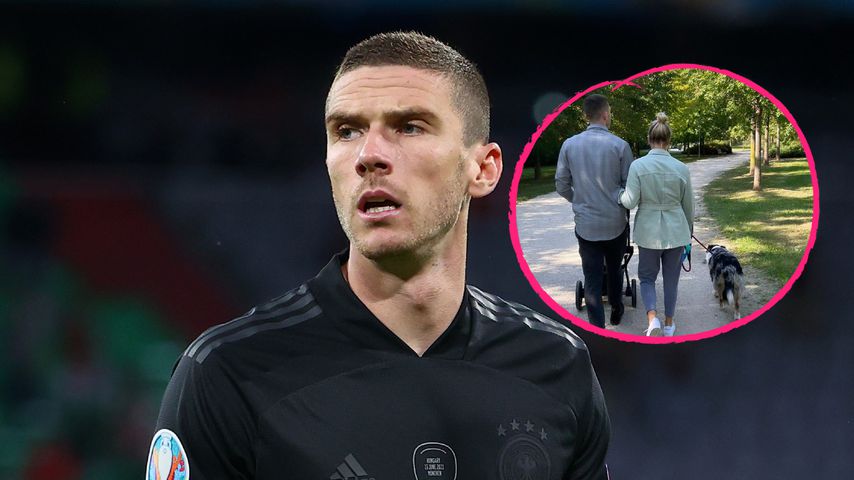 Kurz nach Geburt: Kicker Robin Gosens mit Baby unterwegs