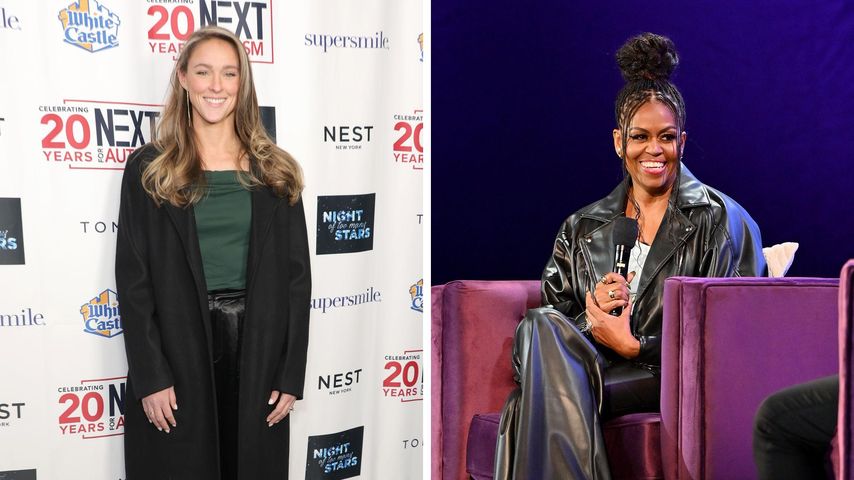 Collage: Kylie Kelce und Michelle Obama