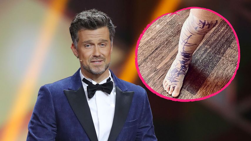 Nicht erfreut: Wayne Carpendales Sohn (2) mit Fake-Tattoos