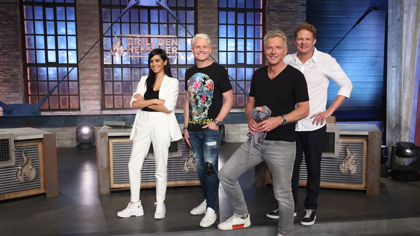 Collien Ulmen-Fernandes, Guido Cantz, Jörg Pilawa und Coach Martin Klein bei "Grill den Henssler"