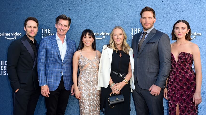 Taylor Kitsch, Mike Hopkins, Constance Wu, Jennifer Salke, Chris Pratt und Tyner Rushing, 2022