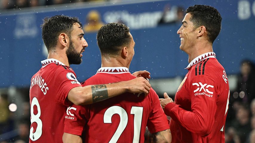 Cristiano Ronaldo mit seinen Mannschaftskollegen im Oktober 2022