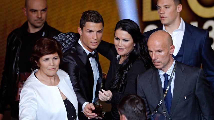 Cristiano Ronaldo mit seiner Schwester Katia und seiner Mutter Dolores