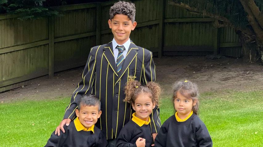 Cristiano Ronaldos Kinder Mateo, Cristiano Ronaldo Jr., Alana und Eva Maria im September 2021