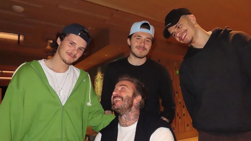 Cruz Beckham, Brooklyn Peltz-Beckham, Romeo Beckham und Davic Beckham