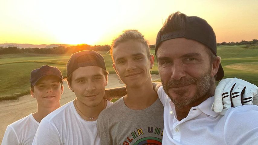 Cruz, Brooklyn, Romeo und David Beckham im September 2020