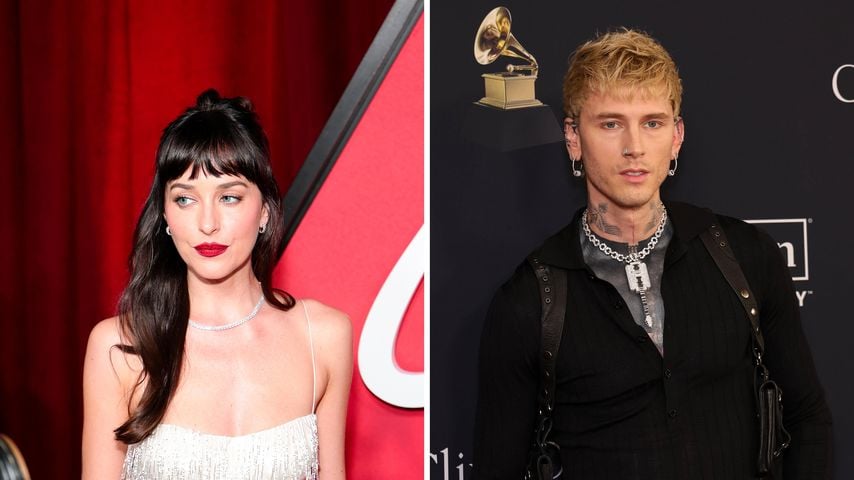 Collage: Dakota Johnson und Machine Gun Kelly