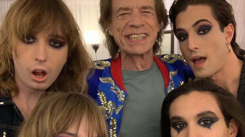 Die Band Måneskin mit Mick Jagger