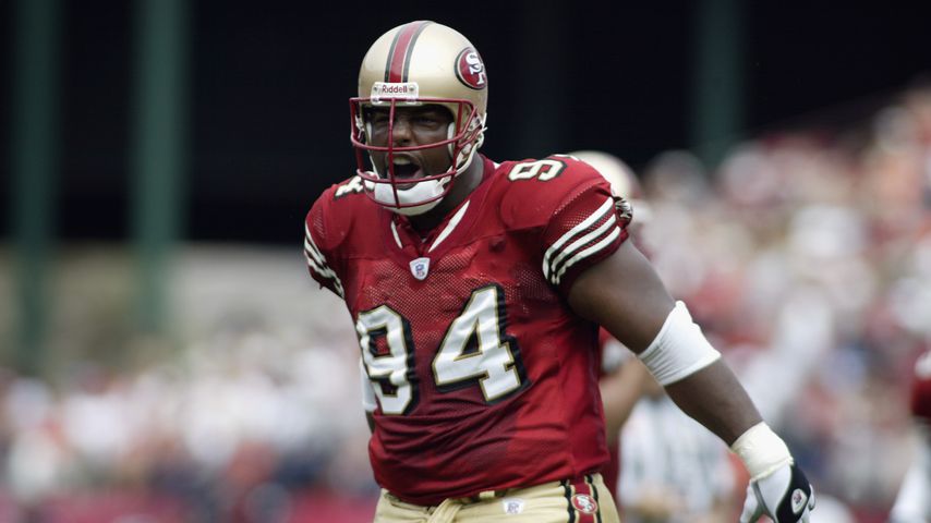 Dana Stubblefield bei einem Football-Spiel für die San Francisco 49ers