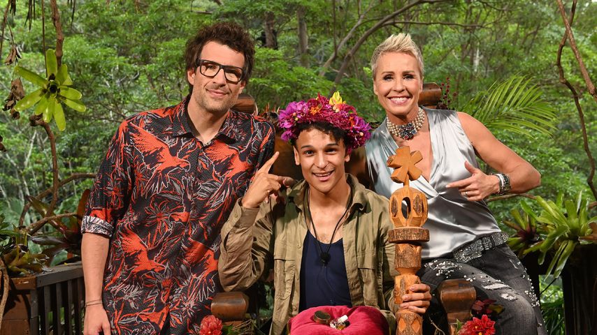 Daniel Hartwich, Prince Damien und Sonja Zietlow im Dschungelcamp-Finale