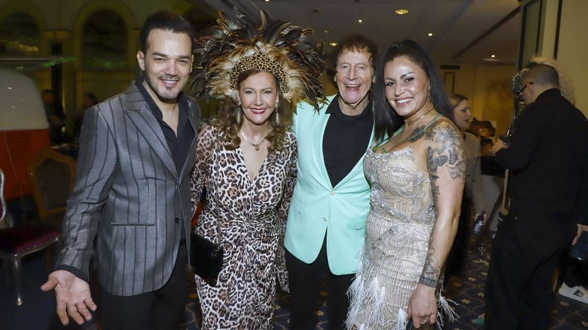 Daniel Lopes, Ilona Baumgart, Franz Lambert und Jasmin Herren bei Julian F. M. Stoeckels Dschungelparty am 23.01.2026 in Berlin