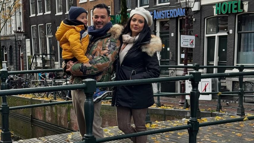 Daniel Lopes mit seinem Sohn Ravi und seiner Frau Magna, November 2024