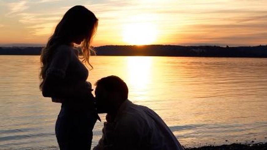 Daniel Lott und seine schwangere Ehefrau Eva