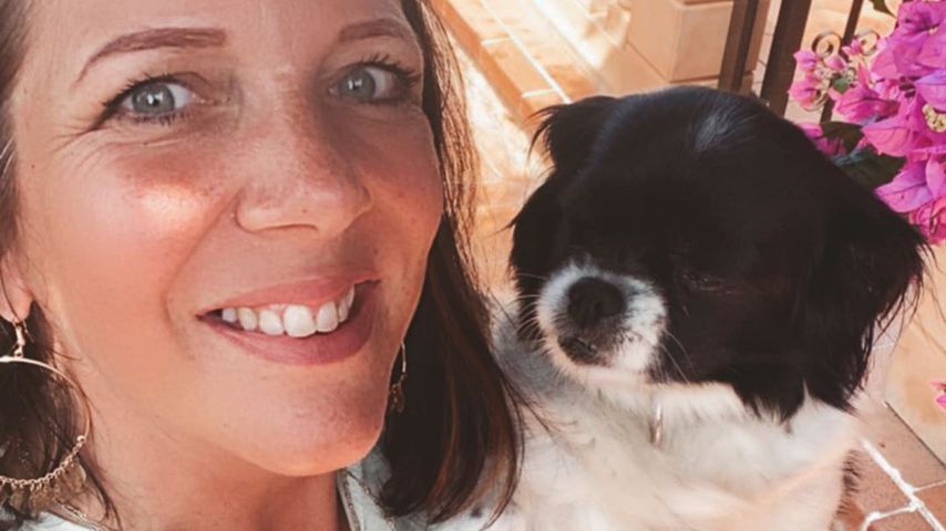 Daniela Büchner mit ihrem Hund, Juni 2020