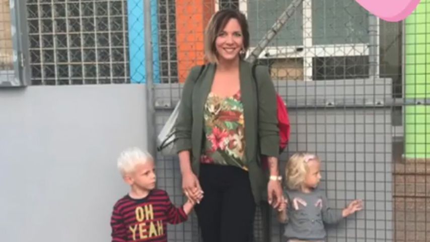 Daniela Büchner mit ihren Zwillingen Diego und Jenna