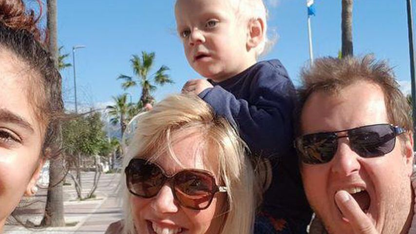 Daniela und Jens Büchner mit ihren Kindern Jada und Diego Armani