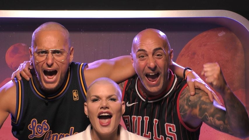 Danny Liedtke, Melanie Müller und Paco Steinbeck, cooles Glatzen-Trio