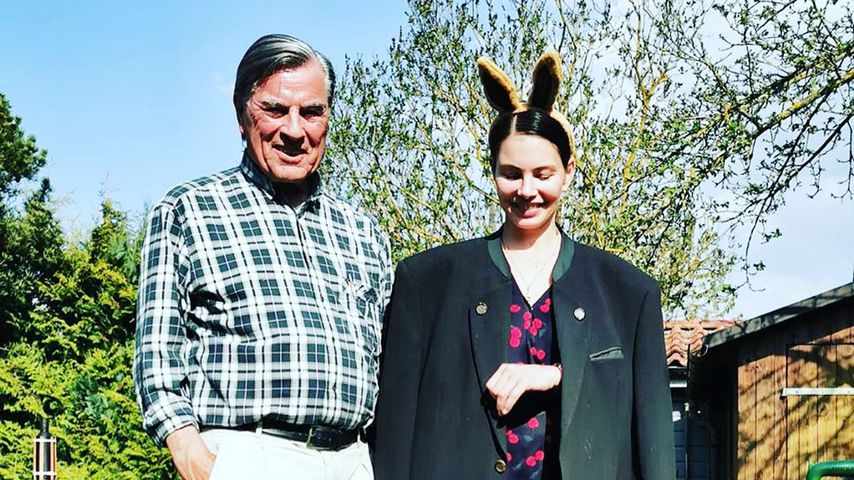 Bruno Michalski mit seiner Tochter Dany, Ostern 2020