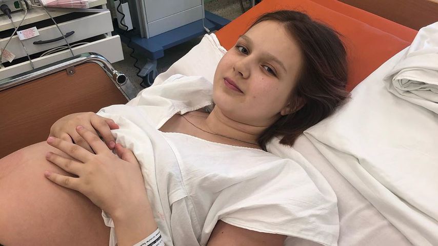 Hier sieht man Influencerin Darya (14) kurz vor Entbindung
