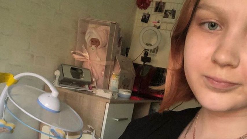 Darya Sudnishnikova mit ihrem Baby