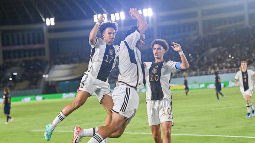 Das deutsche Team der "U17"-Mannschaft beim WM-Finale, 2023