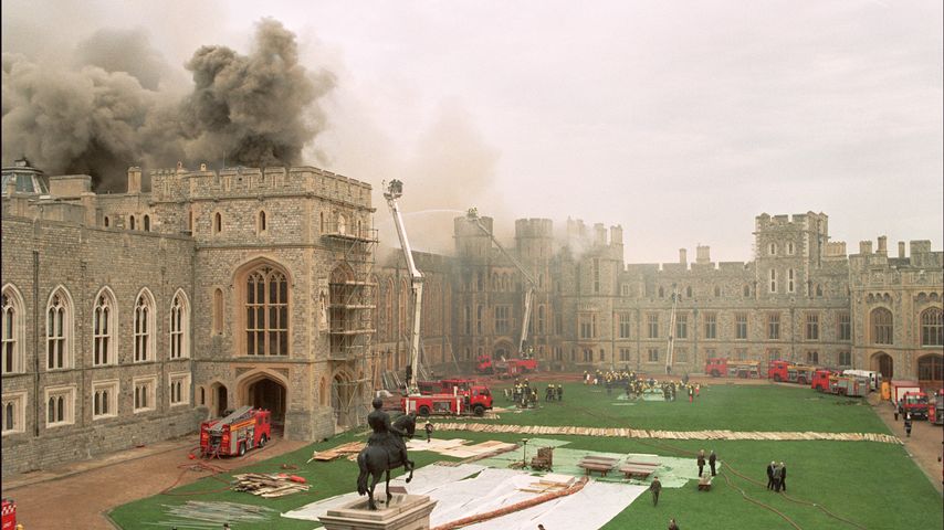 Das Feuer auf Windsor Castle im November 1992