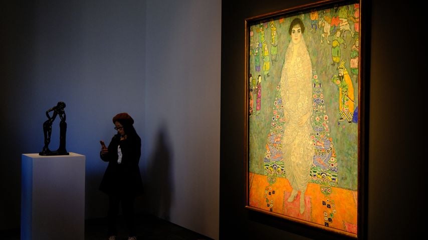 Gustav Klimts "Bildnis Elisabeth Lederer" bei Sotheby's Marquee Sales Series in New York, fotografiert von Charly Triballeau/Afp